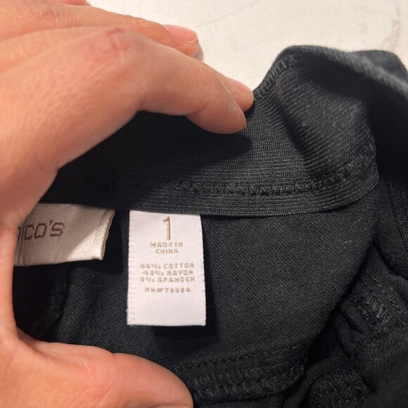 Chicos So Slimming Slim Jeans Womens 1 Regular Black Denim Flat Front Straight - Picture 5 of 10